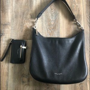 Marc Jacobs Black Leather Hobo Bag+Wallet